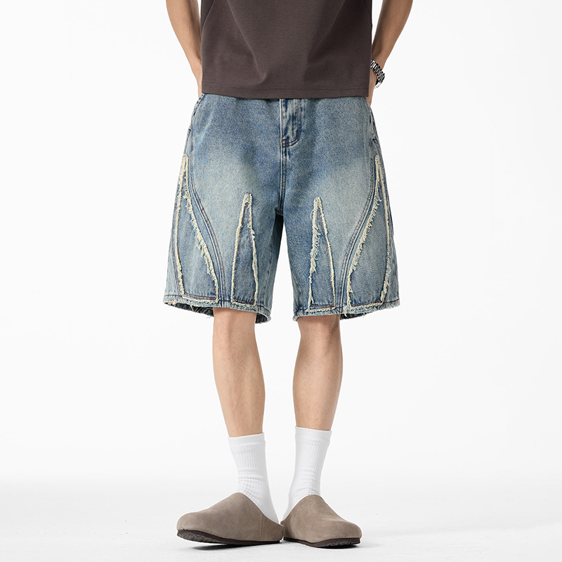 Celana Pendek Denim Baggy Pria - Shorts Denim Frayed ulasan dan harga